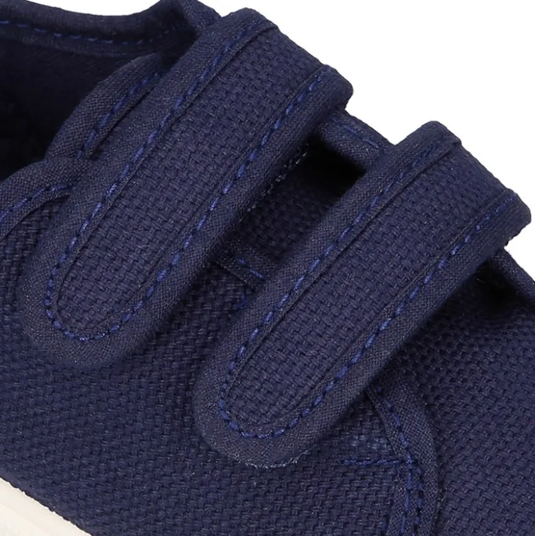 Zapatilla niños sin cordones en lona algodón MARINO.
