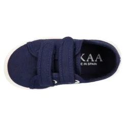 Zapatilla niños sin cordones en lona algodón MARINO.