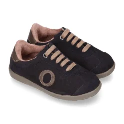 Zapatilla niños SPORT OKAA con cordones en piel serraje.
