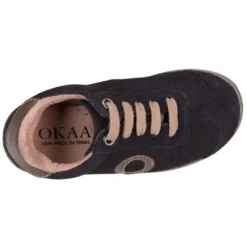 Zapatilla niños SPORT OKAA con cordones en piel serraje.