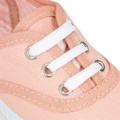 Zapatilla niños tipo BAMBA con cordones en lona algodón piqué.