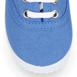 Zapatilla niños tipo BAMBA con cordones en lona algodón piqué.