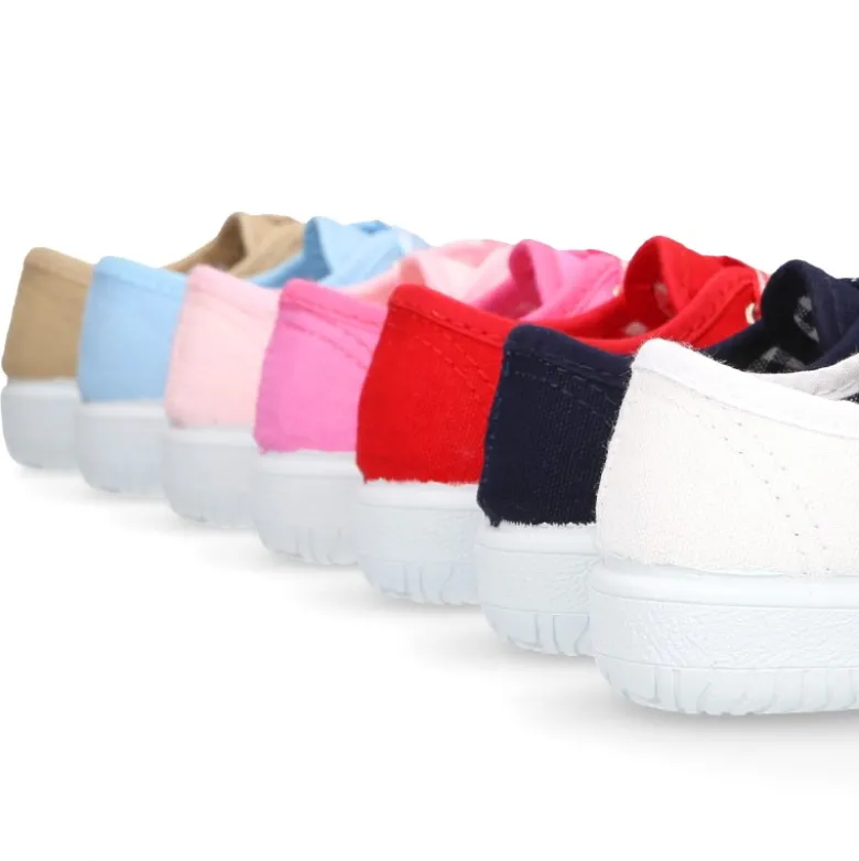Zapatilla niños tipo bamba en lona con cordones VICHY.