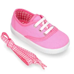 Zapatilla niños tipo bamba en lona con cordones VICHY.