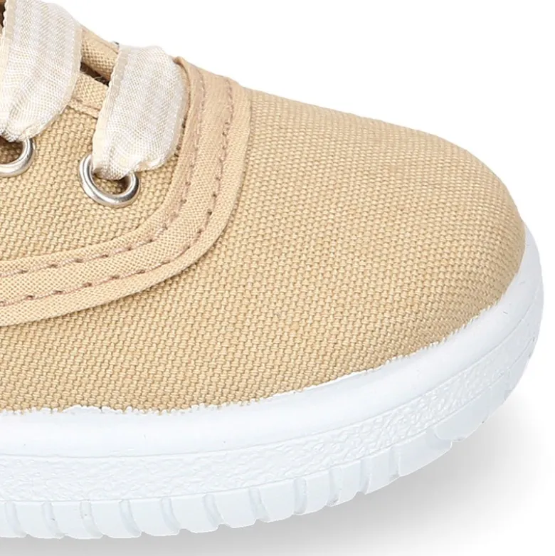 Zapatilla niños tipo bamba en lona con cordones VICHY.