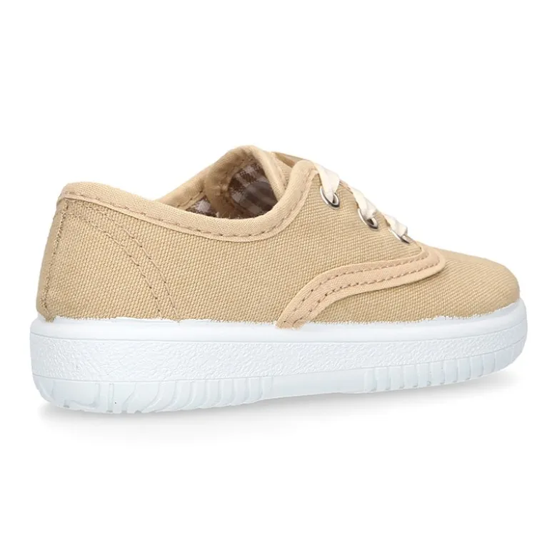 Zapatilla niños tipo bamba en lona con cordones VICHY.