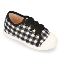 Zapatilla niños tipo con cordones y puntera en VICHY.