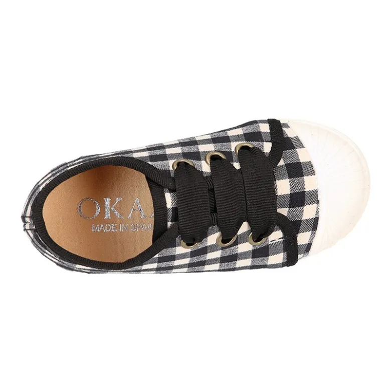 Zapatilla niños tipo con cordones y puntera en VICHY.