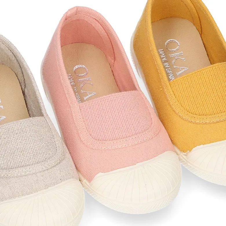Zapatilla niños tipo GIMNASIA en lona con puntera.
