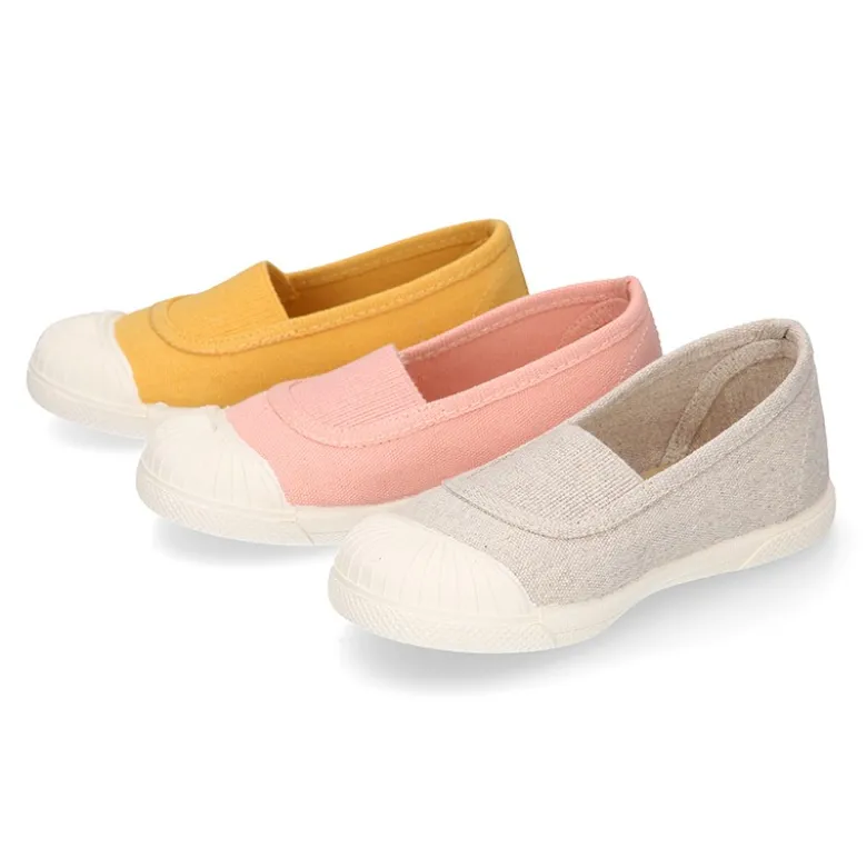 Zapatilla niños tipo GIMNASIA en lona con puntera.