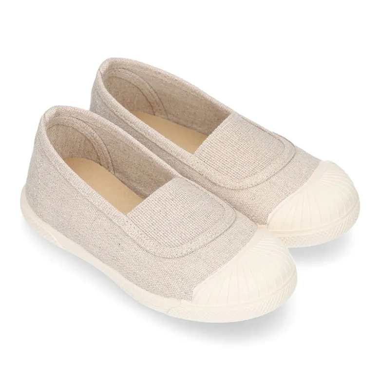 Zapatilla niños tipo GIMNASIA en lona con puntera.