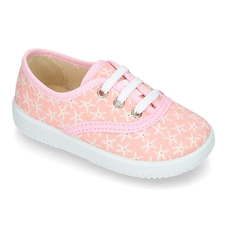 Zapatilla o Bamba en lona con ESTRELLAS DE MAR.