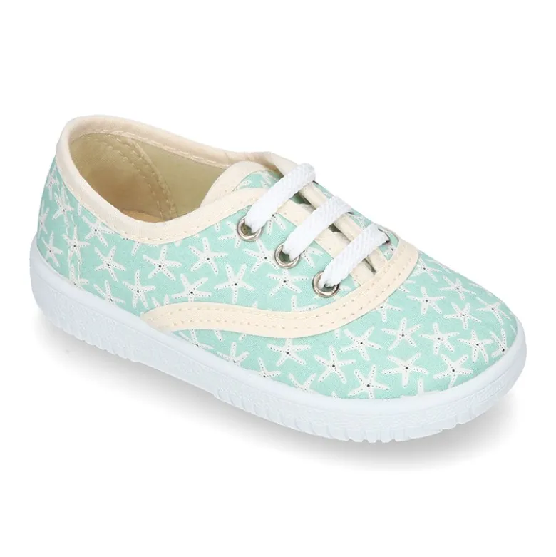 Zapatilla o Bamba en lona con ESTRELLAS DE MAR.