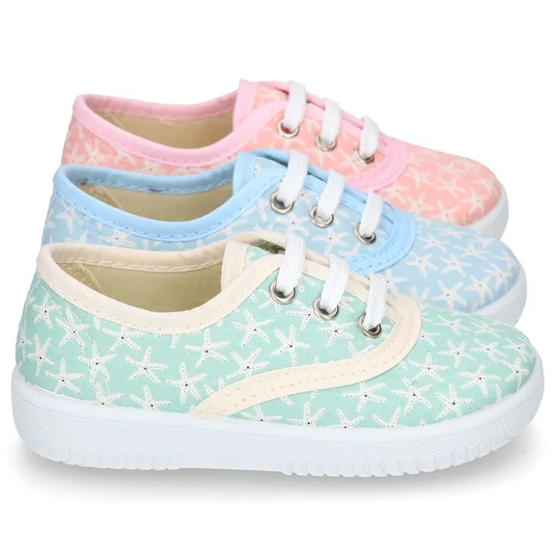 Zapatilla o Bamba en lona con ESTRELLAS DE MAR.