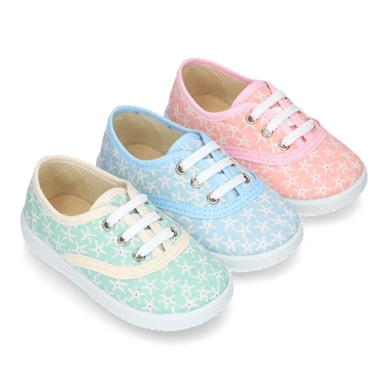 Zapatilla o Bamba en lona con ESTRELLAS DE MAR.