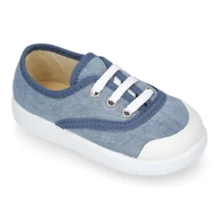 Zapatilla o Bamba niño con cordones en lona con PUNTERA.
