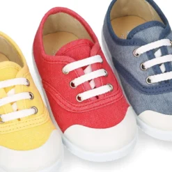 Zapatilla o Bamba niño con cordones en lona con PUNTERA.