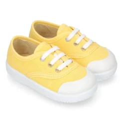 Zapatilla o Bamba niño con cordones en lona con PUNTERA.
