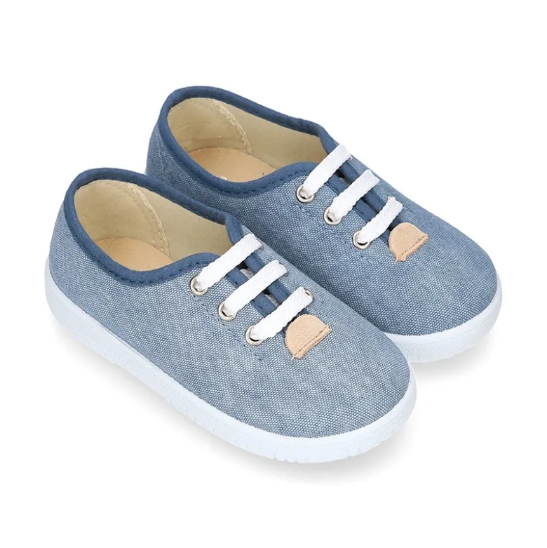 Zapatilla o Bamba niño en lona JEANS.