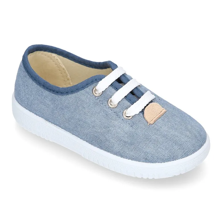 Zapatilla o Bamba niño en lona JEANS.