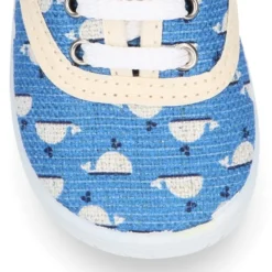 Zapatilla o Bamba niños en lona con BALLENAS.