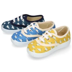 Zapatilla o Bamba niños en lona con BALLENAS.