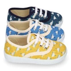 Zapatilla o Bamba niños en lona con BALLENAS.