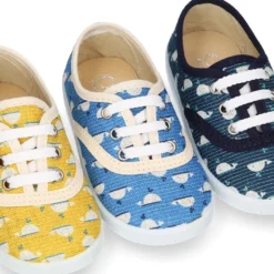Zapatilla o Bamba niños en lona con BALLENAS.