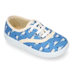 Zapatilla o Bamba niños en lona con BALLENAS.