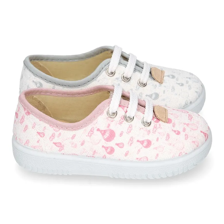 Zapatilla o Bamba niños en lona con GLOBOS.