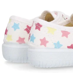 Zapatilla o Bamba niños en lona con ESTRELLAS MULTICOLOR.