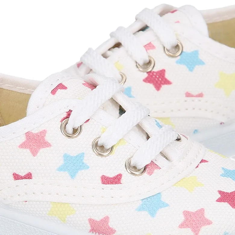 Zapatilla o Bamba niños en lona con ESTRELLAS MULTICOLOR.