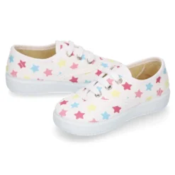 Zapatilla o Bamba niños en lona con ESTRELLAS MULTICOLOR.