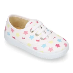 Zapatilla o Bamba niños en lona con ESTRELLAS MULTICOLOR.