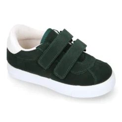 Zapatilla o Tenis niños OKAA con doble cierre adherente en piel serraje.