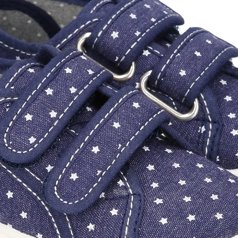 Zapatilla sin cordones en lona jeans con ESTRELLAS.