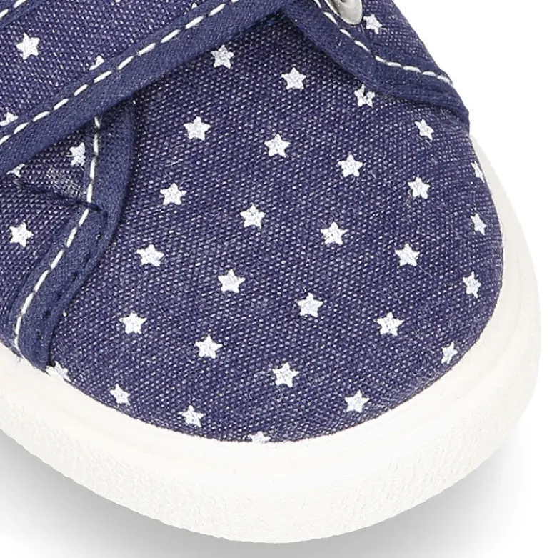 Zapatilla sin cordones en lona jeans con ESTRELLAS.