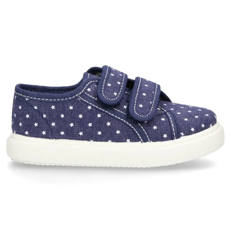 Zapatilla sin cordones en lona jeans con ESTRELLAS.