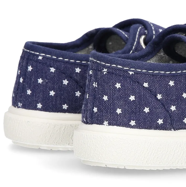 Zapatilla sin cordones en lona jeans con ESTRELLAS.