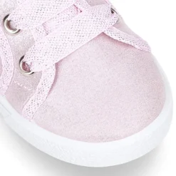 Zapatilla tipo bamba con cordones en lona METALIZADA.