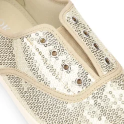 Zapatilla tipo bamba con elástico en lona con LENTEJUELAS.