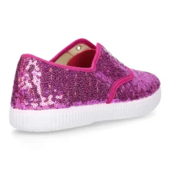 Zapatilla tipo bamba con elástico en lona con LENTEJUELAS.