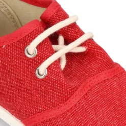 Zapatilla tipo BAMBA con fuelle y cordones en lona efecto lavado.