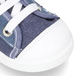 Zapatilla tipo BAMBA niño con cremallera, cordones y puntera en lona algodón.