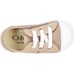 Zapatilla tipo BAMBA niño con cremallera, cordones y puntera en lona algodón.
