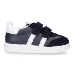 Zapatilla tipo Tenis niños sin cordones en piel napa combinada con piel serraje.