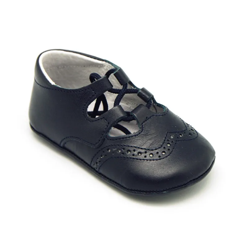 Zapatito bebé niño tipo inglés en piel napa