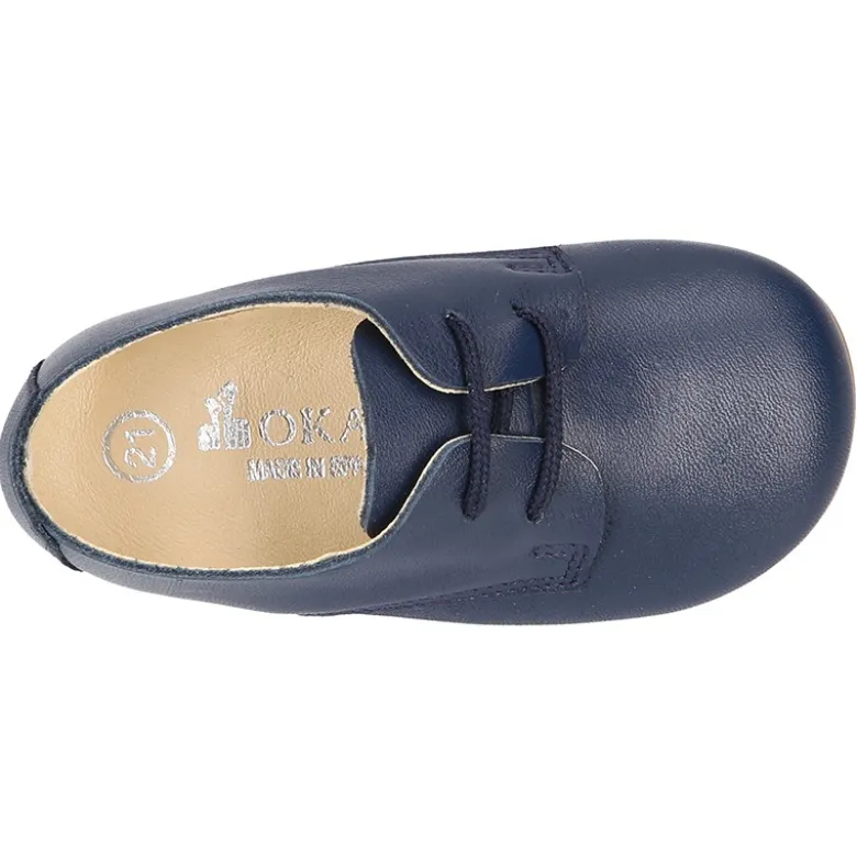 Zapatito Blucher niño primavera para peques con cordones en piel lisa suave.