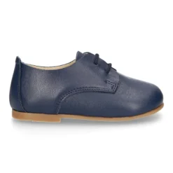 Zapatito Blucher niño primavera para peques con cordones en piel lisa suave.