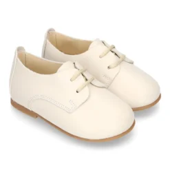 Zapatito Blucher niño primavera para peques con cordones en piel lisa suave.